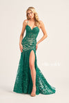 Prom Dresses Long Formal Mermaid Glitter Prom Dress  Emerald/Nude