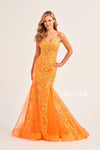 Prom Dresses Long Mermaid Glitter Prom Gown Orange