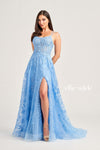 Prom Dresses Long Formal Beaded Slit Prom Dress Bluebell