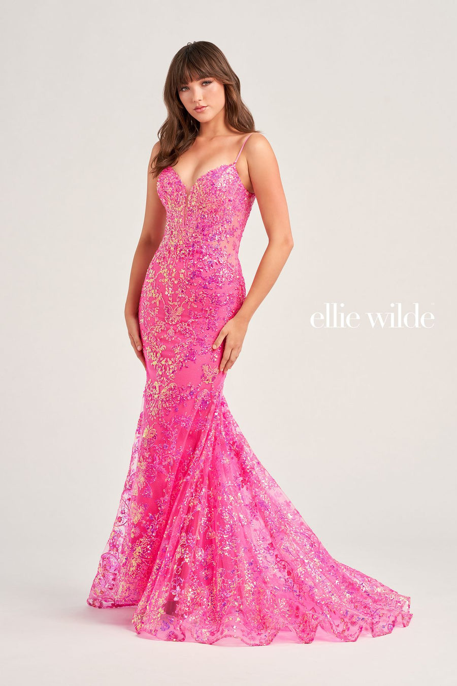 Prom Dresses Prom Fitted Formal Glitter Long Gown Hot Pink