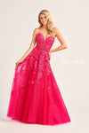 Prom Dresses Formal Glitter Prom Long Gown Magenta