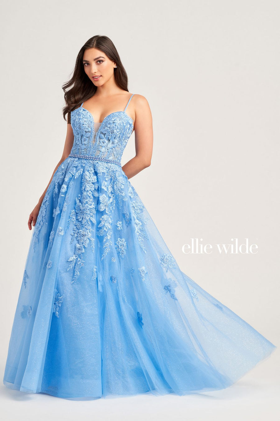 Prom Dresses Formal Glitter Prom Long Gown Bluebell