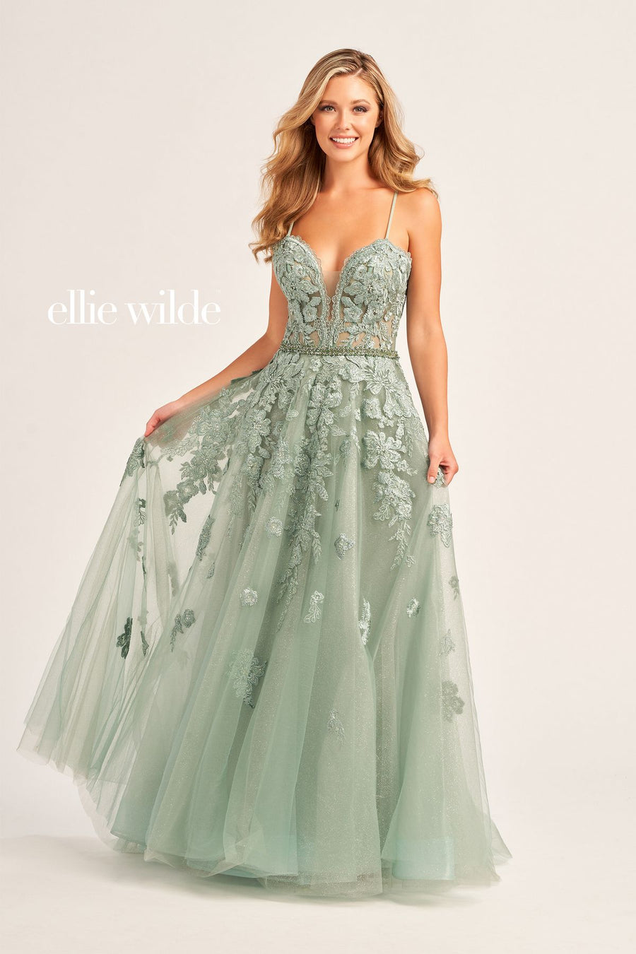 Prom Dresses Long Formal Beaded Prom Gown Sea Glass