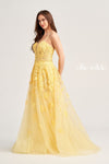 Prom Dresses Formal Glitter Prom Long Gown Yellow