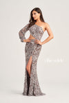 Prom Dresses Long Formal Fitted Sequin Prom Dress Gray/Bronze