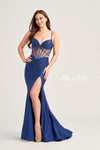 Prom Dresses Fitted Prom Formal Long Gown Navy Blue