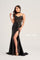 Prom Dresses Long Fitted Applique Prom Formal Gown Black