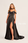 Prom Dresses Long Formal Beaded Applique Prom Gown Black