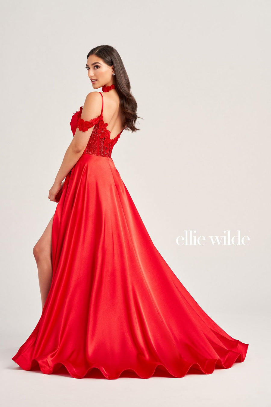 Prom Dresses Long Formal Beaded Applique Prom Gown Red