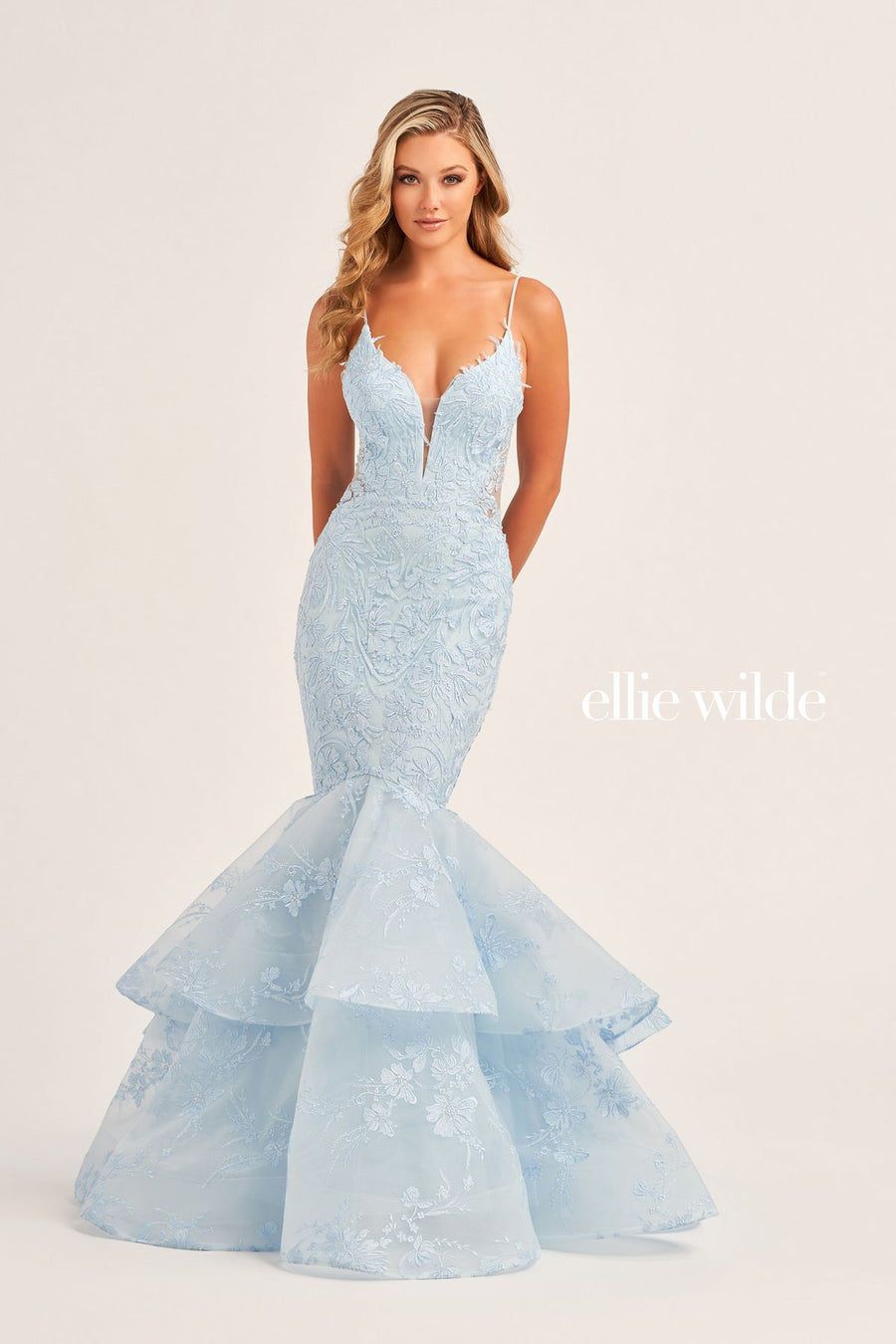 Prom Dresses Long Mermaid Beaded Formal Prom Dress Light Blue