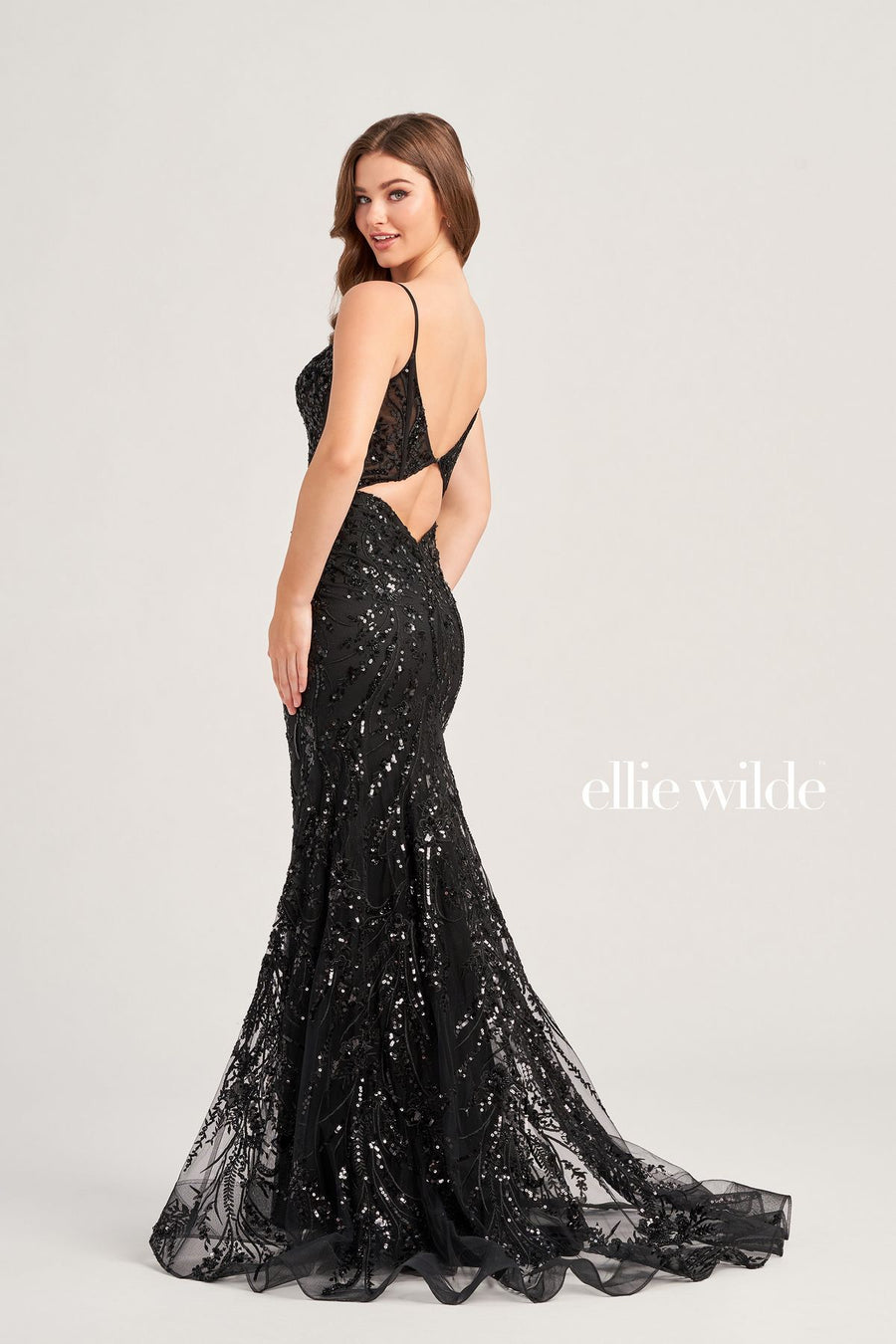 Prom Dresses Fitted Formal Glitter Prom Long Gown Black