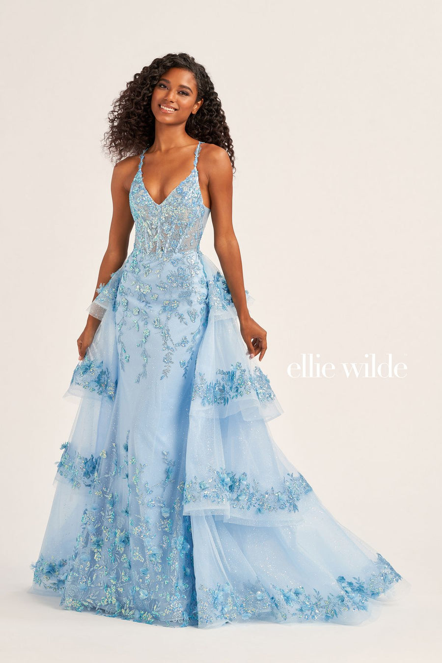 Prom Dresses Long Formal Glitter Prom Dress Light Blue