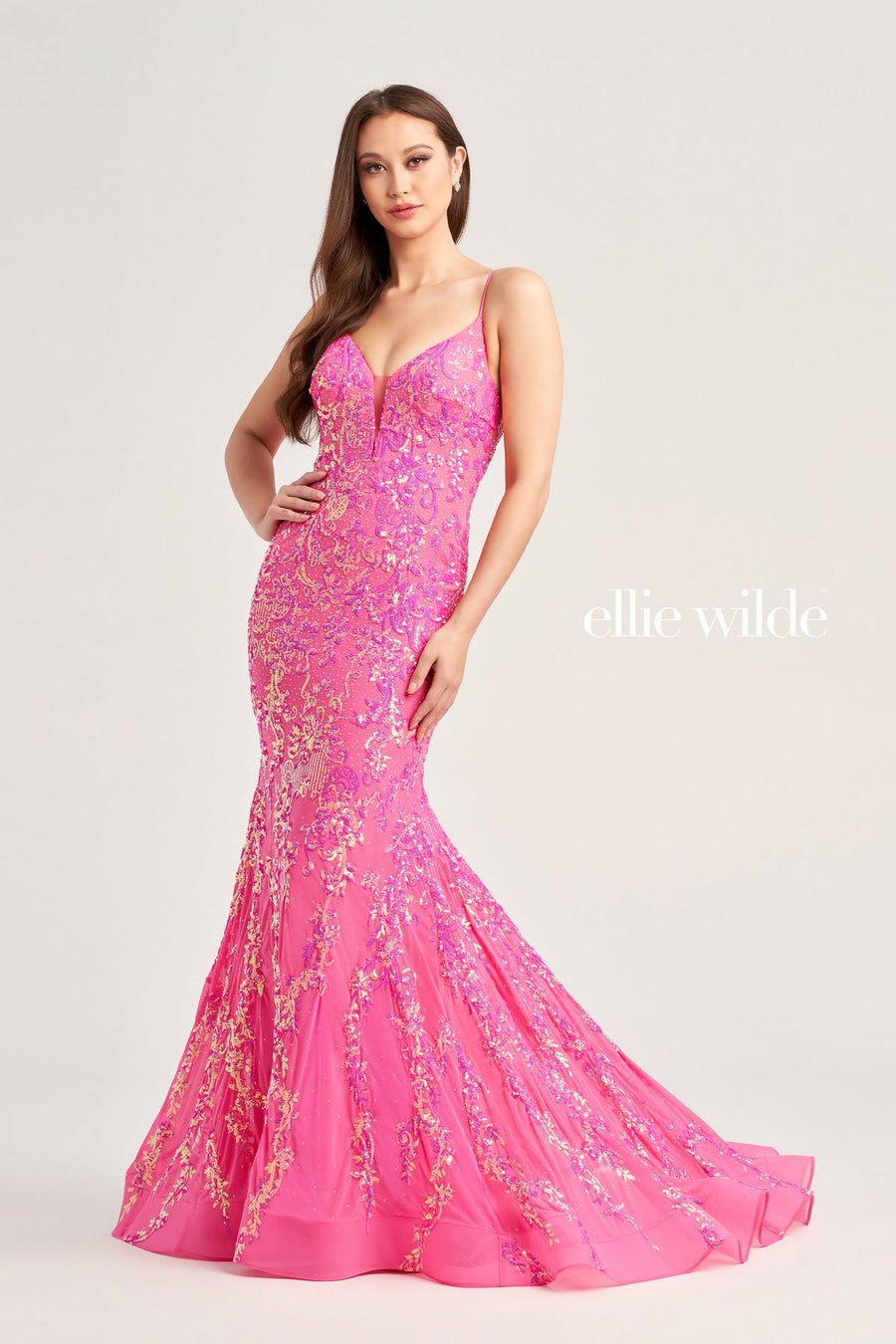 Prom Dresses Long Mermaid Formal Beaded Prom Dress Hot Pink