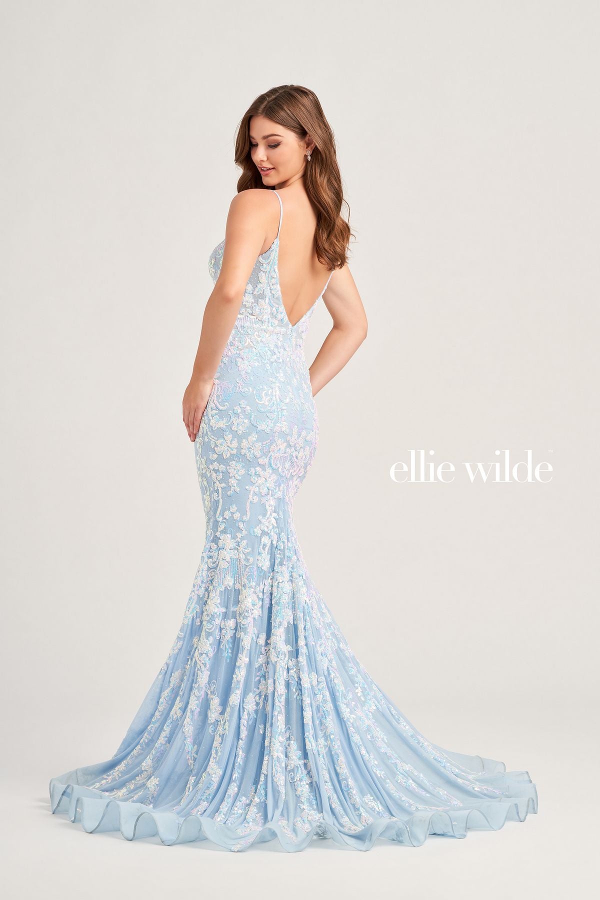 Prom Dresses Long Mermaid Formal Beaded Prom Dress Ice Blue