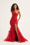 Prom Dresses Fitted Long Formal Glitter Prom Dress Dark Red