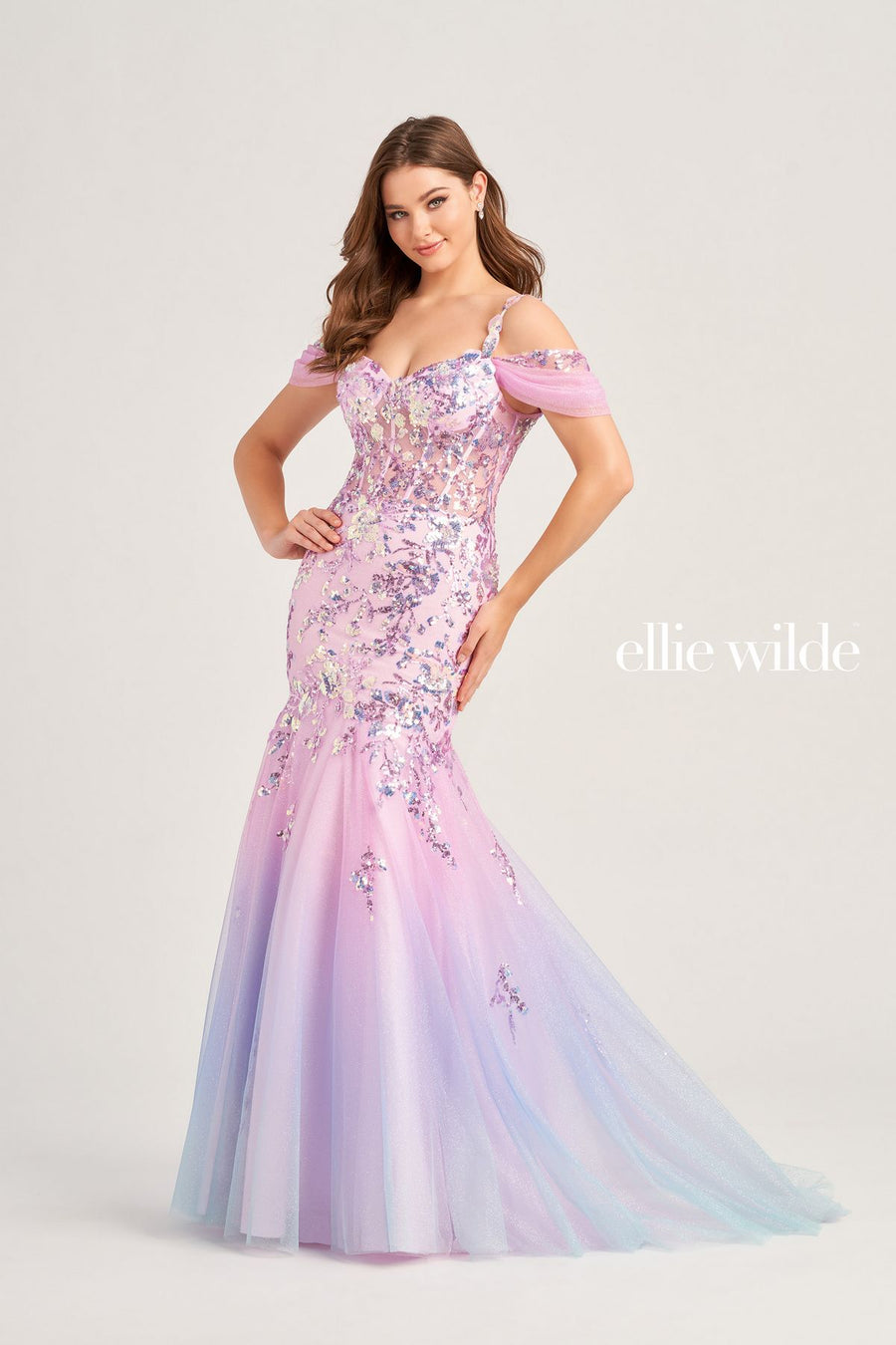 Prom Dresses Long Beaded Mermaid Prom Dress Cotton Candy