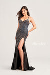 Prom Dresses Long Fitted Formal Slit Prom Dress Black Galaxy