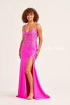 Prom Dresses Long Formal Glitter Evening Prom Gown Hot Pink