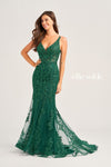 Prom Dresses Long Fitted Glitter Formal Prom Gown Emerald