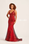 Prom Dresses Long Fitted Glitter Formal Prom Gown Wine