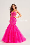 Prom Dresses Long Mermaid Formal Sequin Prom Gown Hot Pink