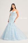 Prom Dresses Long Mermaid Formal Sequin Prom Gown Light Blue