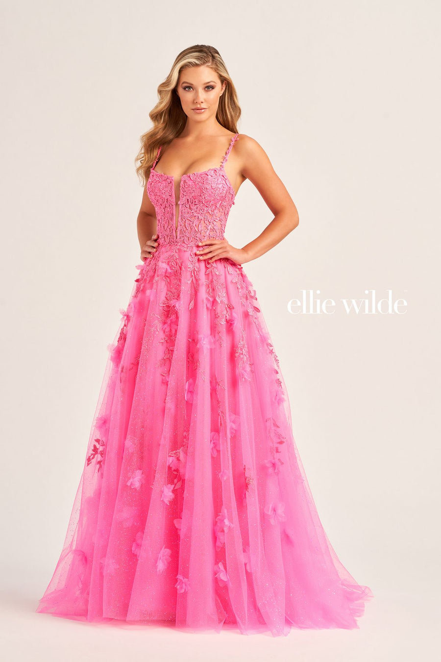 Prom Dresses Prom Long Beaded Applique Ball Gown Hot Pink