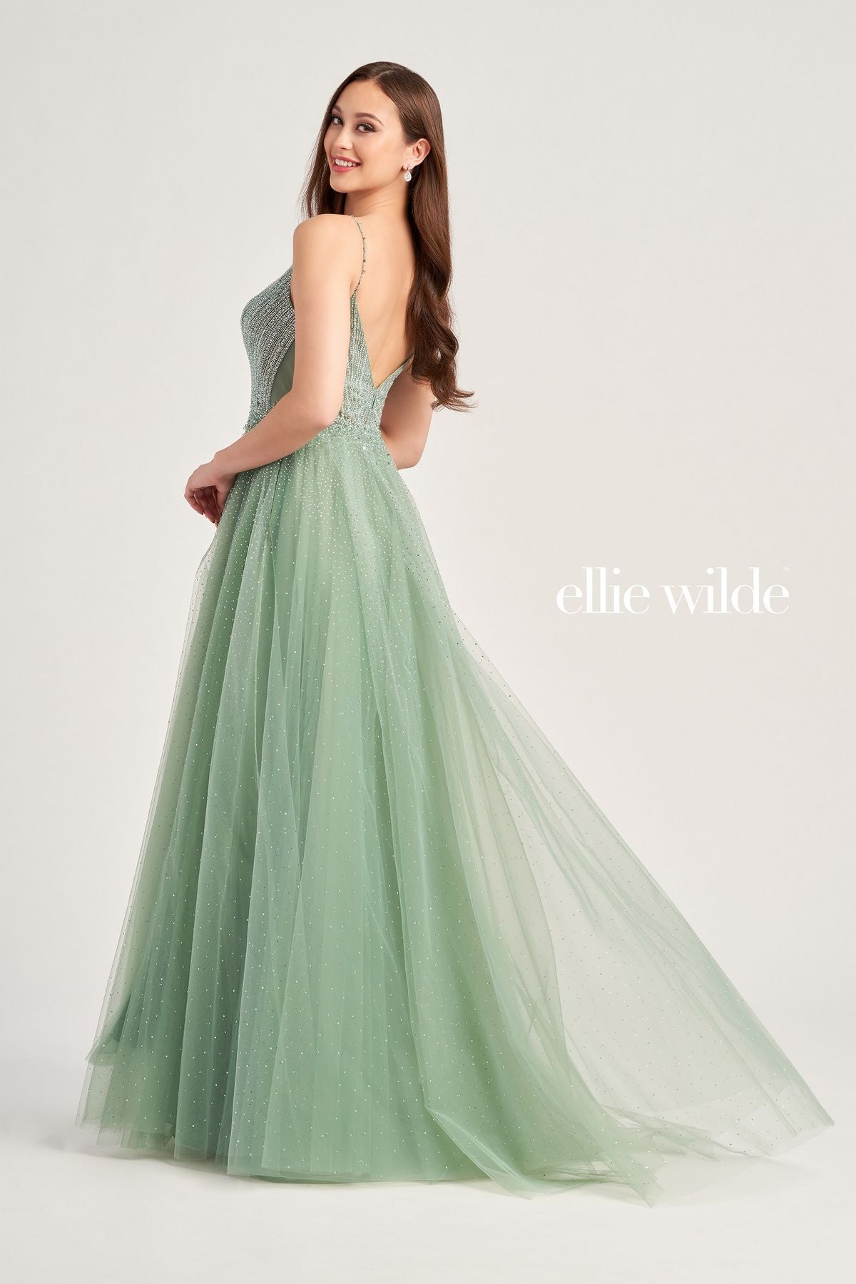 Prom Dresses Long Ball Gown Glitter Pocket Prom Dress Sea Mist