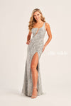 Prom Dresses Fitted Prom Long Formal Evening Gown Silver