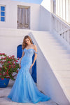 Prom Dresses Long Mermaid Fitted Applique Prom Dress Bluebell