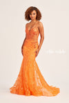 Prom Dresses Prom Long Fitted Sequin Formal Dress Orange