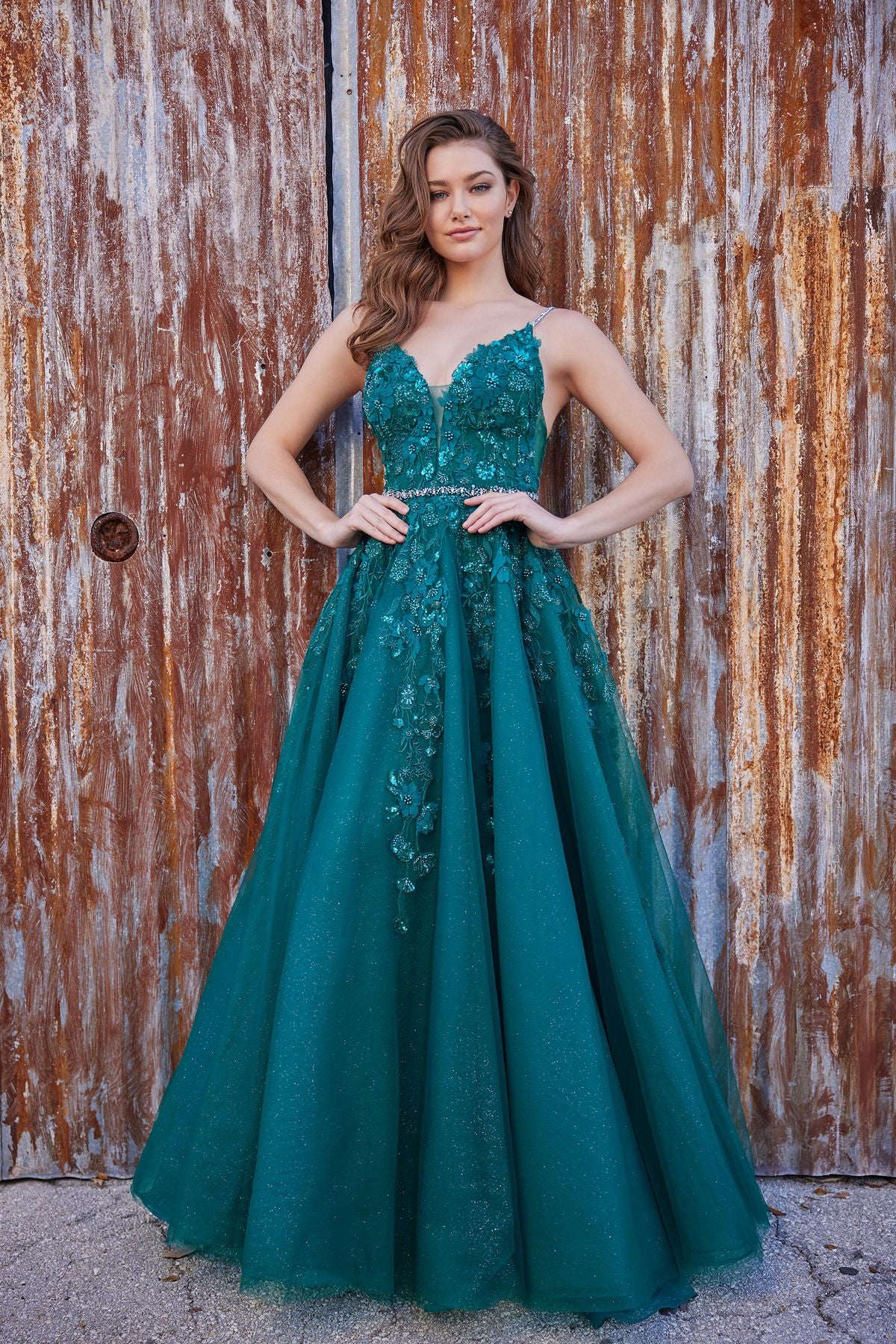 Prom Dresses Long Glitter Ball Gown Prom Dress Emerald