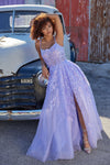 Prom Dresses Long Glitter Ball Gown Pocket Prom Dress Lilac