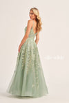 Prom Dresses Long Glitter Ball Gown Pocket Prom Dress Sage