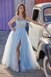 Prom Dresses Prom Ball Gown Glitter Formal Long Dress Ice Blue