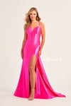 Prom Dresses Long Formal Fitted Slit Prom Dress Hot Pink