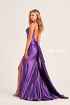 Prom Dresses Long Formal Fitted Slit Prom Dress Dark Purple