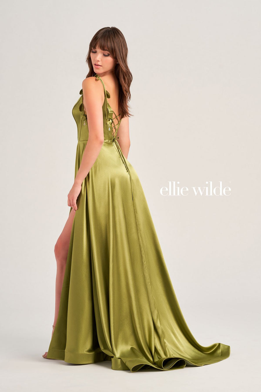 Prom Dresses Formal Long A Line Slit Prom Dress Olive