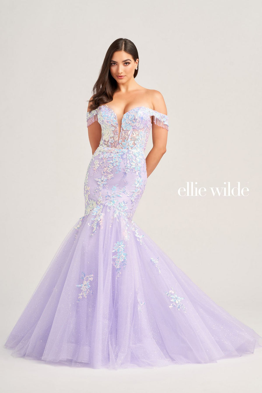 Prom Dresses Long Mermaid Glitter Evening Prom Gown Lilac