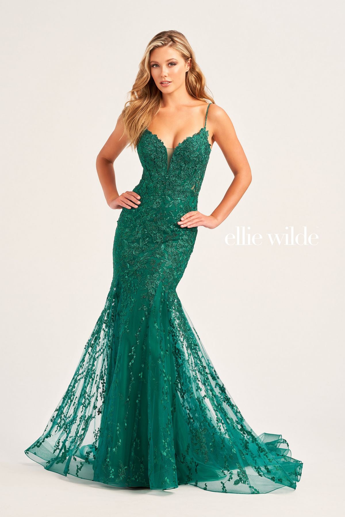 Prom Dresses Mermaid Long Formal Beaded Prom Dress Emerald