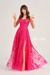 Prom Dresses Long Formal Glitter Slit Prom Dress Magenta