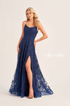 Prom Dresses Long Formal Glitter Slit Prom Dress Navy Blue