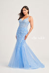 Prom Dresses Glitter Mermaid Long Formal Prom Gown Bluebell