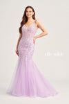 Prom Dresses Glitter Mermaid Long Formal Prom Gown Lilac