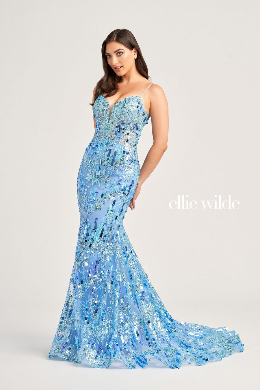 Prom Dresses Long Mermaid Glitter Formal Prom Gown Bluebell