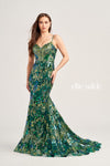 Prom Dresses Long Mermaid Glitter Formal Prom Gown Emerald/Gold