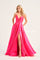 Prom Dresses Prom Long Formal Slit Pocket Ball Gown Magenta