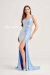 Prom Dresses Long Beaded Fitted Formal Prom Dress Light Blue