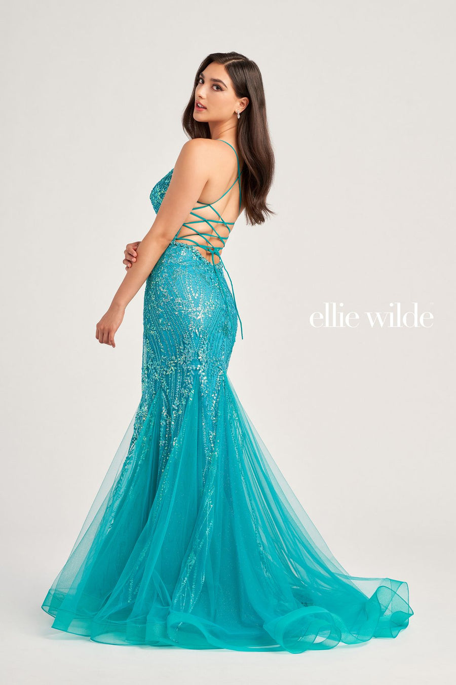 Prom Dresses Long Formal Glitter Mermaid Evening Prom Gown Sea Glass