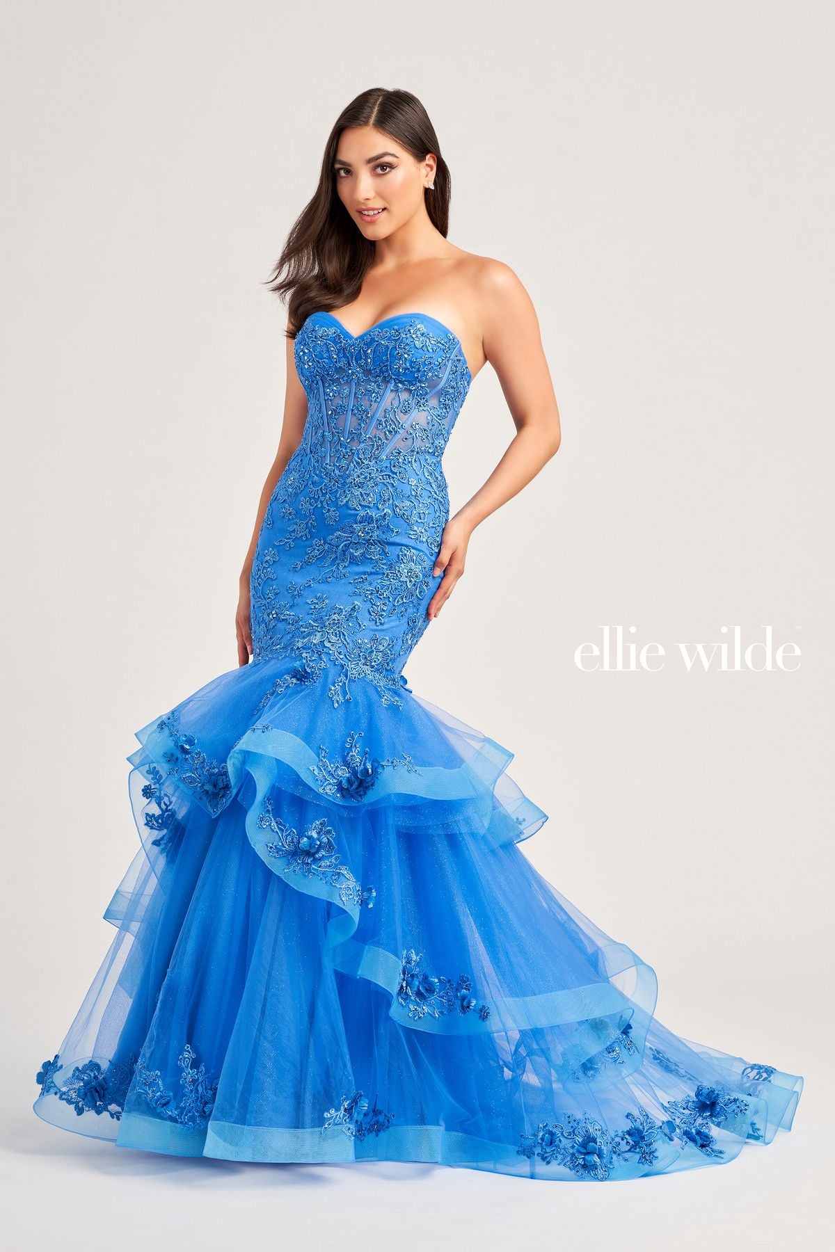 Prom Dresses Long Formal Glitter Mermaid Prom Dress Ocean Blue